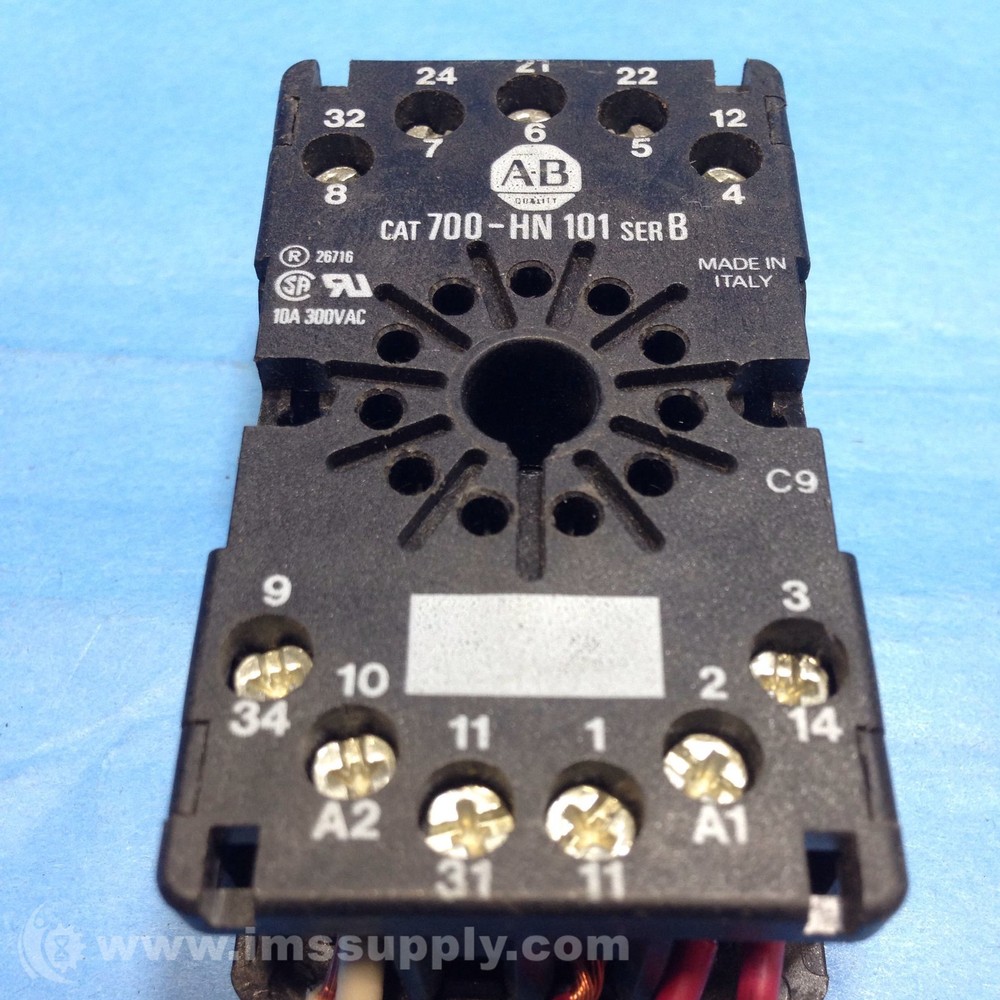 Allen Bradley 700-HN 101 Series B Pin Tube Based Relay Socket USIP