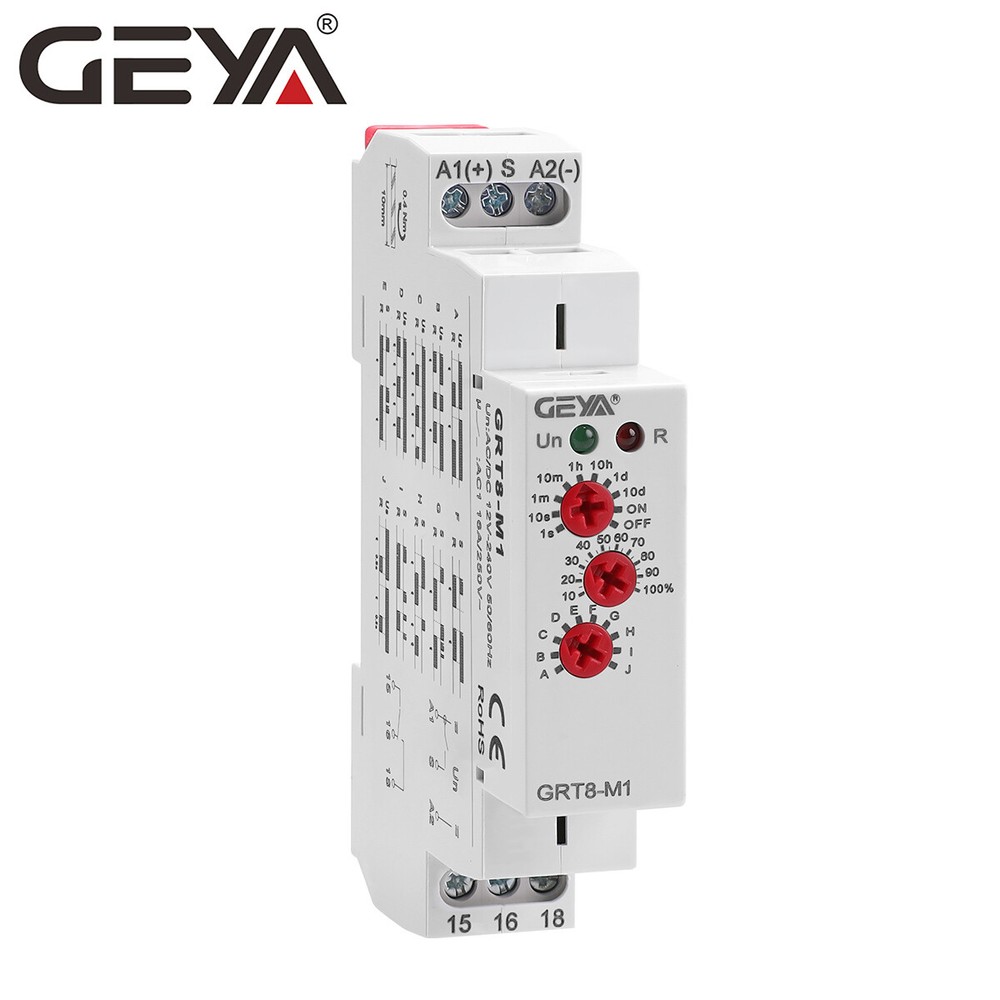 GEYA MultifunctionTimer Relay switch 10 Funcitons Time Delay Relay AC/DC12V-240V