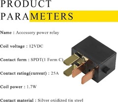 2 PCS Car AC Relay, 4 Pin Multi-Purpose Power Relay for Fan and S Color: 2 PCS
