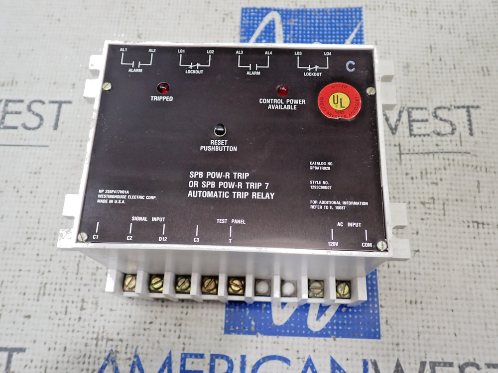 Westinghouse SPBATR02B SPB POW-R Trip 7 Automatic Trip Relay