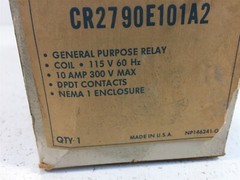 GE Control CR2790E101A2 General Purpose Relay 115V/10A 300V NEMA 1