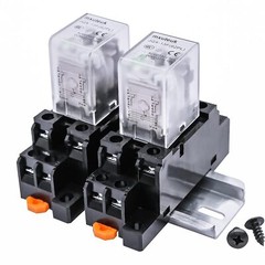 2pcs Jqx13fl Ac 220v Coil 8 Pin 10a Dpdt Led Indicator Electromagnetic Power Rel