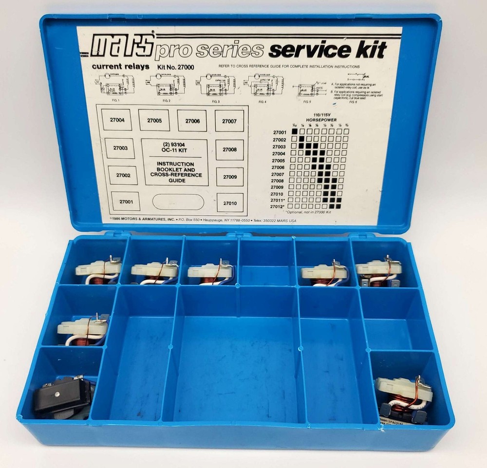 Mars 27000 Current Relays Service Kit 110 / 115V 1/12 to 3/4 HP Missing 2