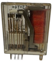 AMF Potter Brumfield R10E3Y4S450 12VDC Relay Industrial Control Clear Case Used