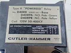 Cutler Hammer D40RB Type R “POWEREED” Relay 120V 50-400CY