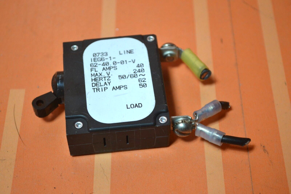 One (1x) Airpax Circuit Breaker IEG6-1-62-40.0-01-V 250V 40A -1 Pole – ON/OFF