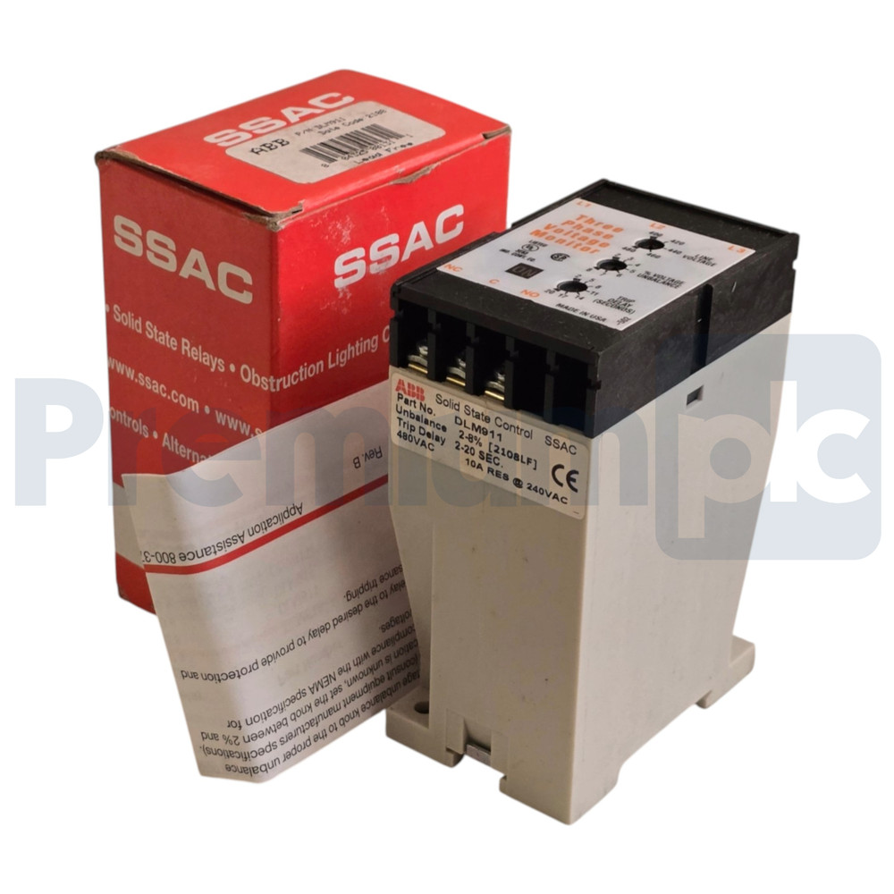 ABB SSAC DLM911 Three-Phase Voltage Monitor Protector Relay 400-480VAC NSMP