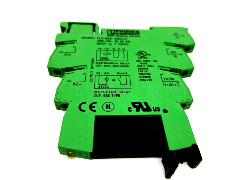 Phoenix Contact PLC-BSC-24DC/21 Relay Base 2966016 w/ 2966618 Relay