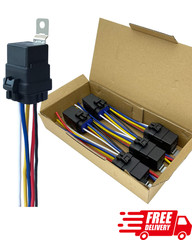 5 Pack 12V DC 40/30A Waterproof Automotive Relay Kit 5-Pin SPDT Pigtail
