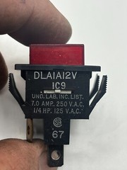 PUSH BUTTON RED, RELAY DLAIAI2V-IC9, DLAIAI2VIC9 7AMP 250VAC 1/4HP 125VAC ⭐