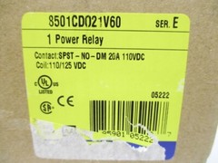 SQUARE D 8501CDO21V60 SER. E 110/125VDC 20A NSMP