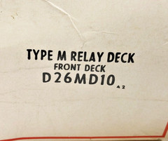 New Cutler Hammer D26MD10 Type M Front Deck For Relay 10A 600V