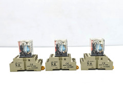 OMRON MY4N-D2 Power Relay with base LOT OF 3