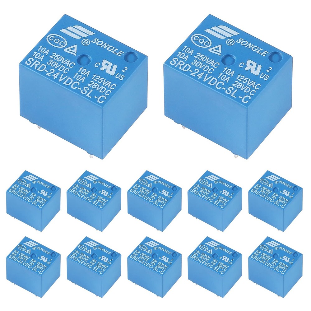 UMLIFE 12pcs SRD-24VDC-SL-C 24V 5-Pin SRD-24VDC-SL SRD-24VDC SRD-24V relays C…