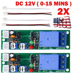 2x 12V Infinite Cycle Delay Time Timer Relay Turn ON OFF Switch Loop Modules USA