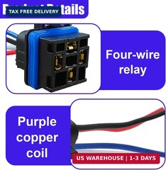 4-PIN 12V DC 40/30 AMP Car Waterproof Relay Kit, SPST Automotive Relay with Heav