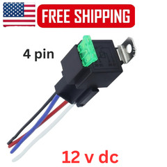 12V 30A 4 Pin Relay SPST Normally Open w/ Fuse & Wiring Harness Automotive Car