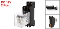 2pcs JQX-13F DC 12V Coil DPDT 8 Pin Power Electromagnetic Relay With Socket