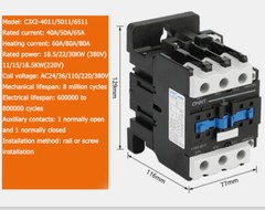 CJX2 Series 24V 36V 110V 220V 380V AC Contactors 9-95Amp Coil Voltage 3 Pole 3P