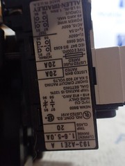 Allen Bradley 100-A12ND3 12 amp Contactor 3P with 193-A2E1 1.6-5.0 A 120v coil