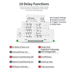 GEYA MultifunctionTimer Relay 10 Funcitons Time Delay Relay AC/DC24V-240V