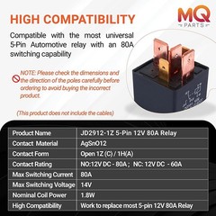 3Pack 12V 5Pin 80Amp Automotive Switch for Car, Truck, Boat, Van, Vehicle