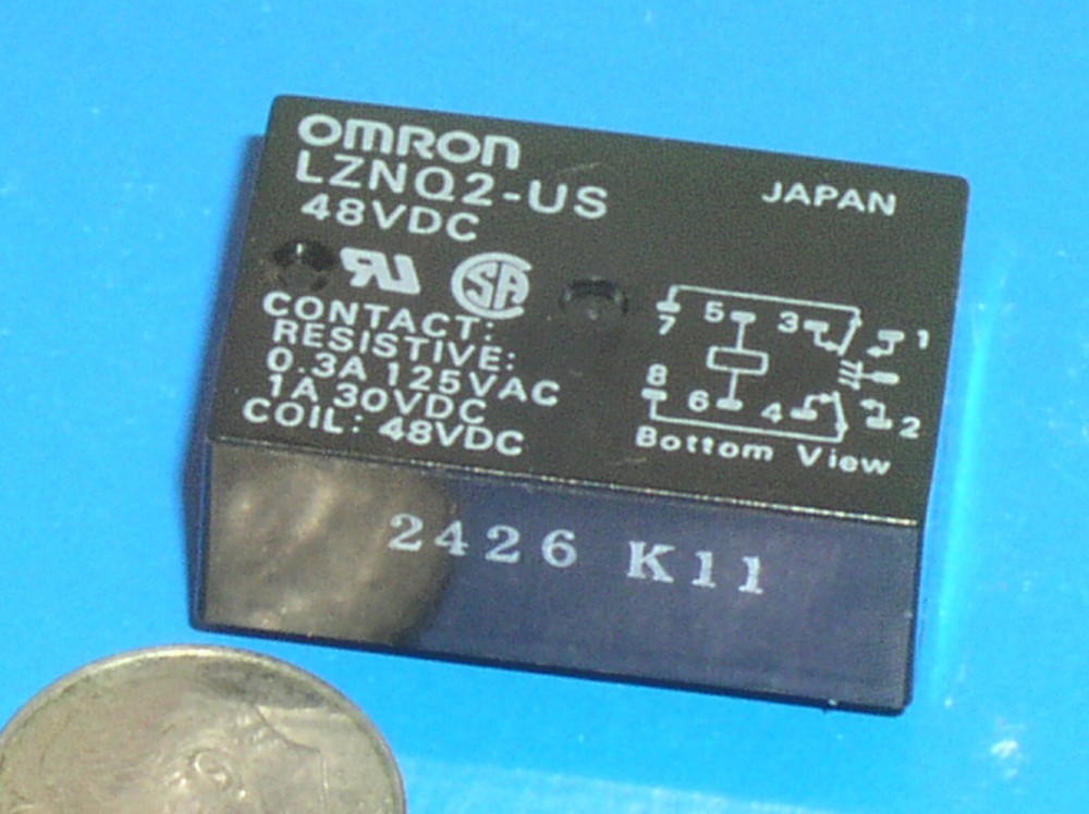 OMRON LZN RELAY 48V 48 V VDC COIL DPDT 2P2T CONTACTS .3A@125VAC 1A@30V DC AC USA