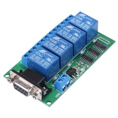 12V 4Ch DB9 RS232 Relay Module Remote Control UART Serial Port Switch for Autom…