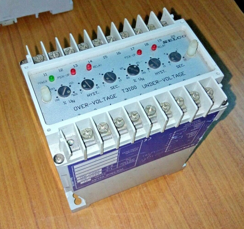 SELCO T3100-01 UNDER VOLTAGE / OVER VOLTAGE RELAY 380V 440V AC USED