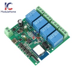 DC/AC7~32V 433MHz 4Channel Tuya Wireless RF Relay Remote Control Switch Receiver