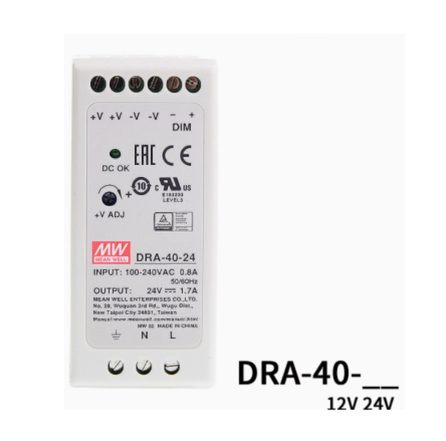 1PC NEW MEAN WELL Power supply DRA-40-12/24V 40W INPUT 100-240VAC #LL
