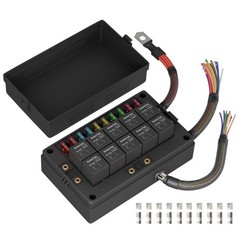 DaierTek Relay Box 12V 10 Way Block and 10 ATC/ATO R10F10 Prewired