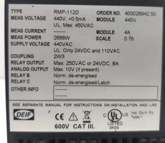 DEIF RMP-112D OVERLOAD & REVERSE POWER RELAY