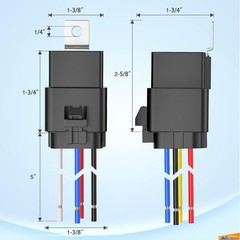 Nilight 5Pack Waterproof Relay Harness 40/30 AMP 12V 5PIN SPDT