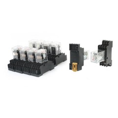 10Pcs AC 110V Coil 35mm DIN Rail Mounting 4PDT Plug-in Power Relay HH54PL
