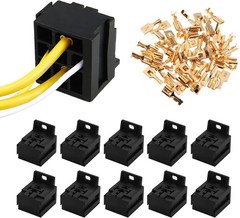 10PCS Heavy-Duty Relay Base Holders 12V/24V | 30A-80A Automotive Connectors