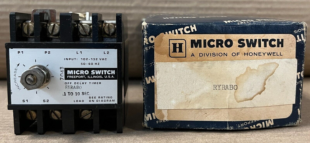 NEW MICRO SWITCH HONEYWELL RYRABO OFF DELAY TIMER 102-132VAC