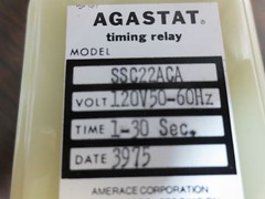 AGASTAT SSC22ACA TIMING RELAY 120VAC, 0-60Hz – TIME: 1-30 SECONDS – NEW in BOX