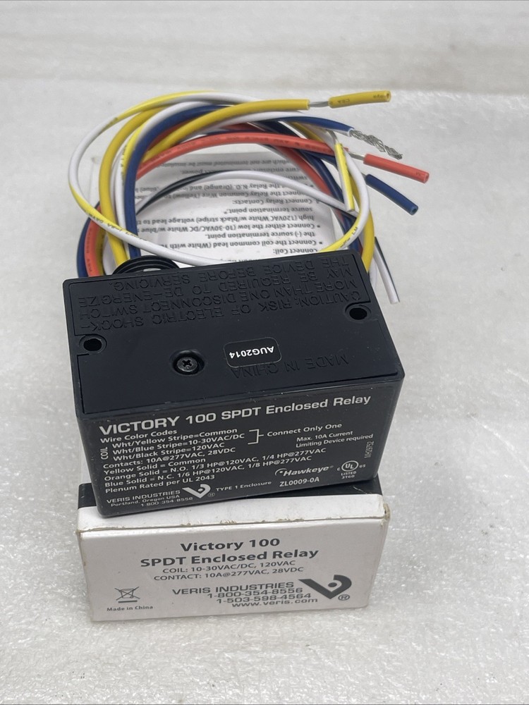 Veris Victory 100 SPDT Enclosed Relay 10-30VAC/VDC 120V 10AMP