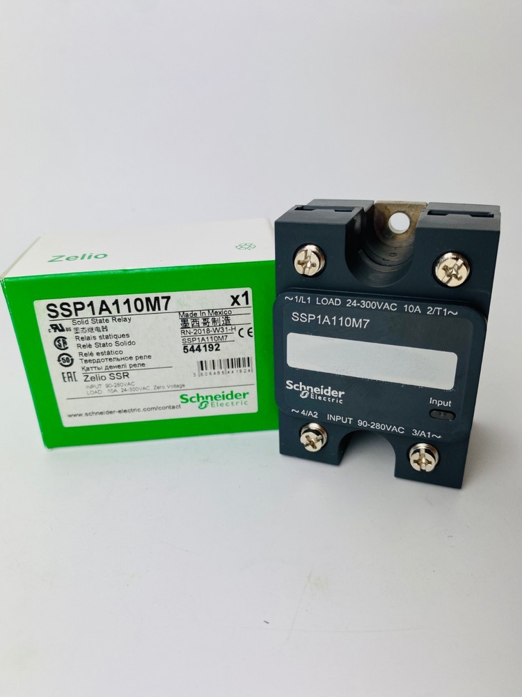 Schneider Electric SSP1A110M7 Zelio SSR 90-280VAC 10A, 24-300VAC. Zero Voltage