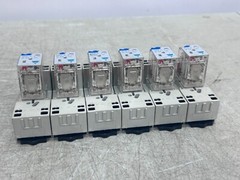 Carlo Gavazzi RMI A 210 24Vdc DPDT Relay 10a 250Vac w/ ABB CR-M4LC Base Lot of 6