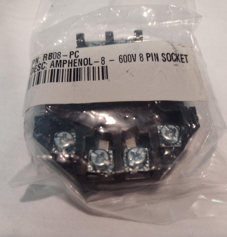 Relay Socket 8 Pin 10A 600V 15A 300V AMPHENOL RB08PC NEW OPEN STOCK