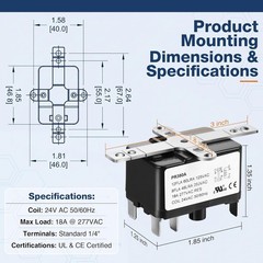 SPST 24V Fan Relay Set – 12 Amps, Waterproof Switch for Reliable HVAC Operation