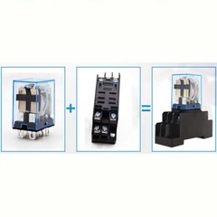 10Pcs 12/24/110/220V AC/DC Coil Power Relay LY2NJ DPDT 8Pin HH62P JQX-13F w/Base