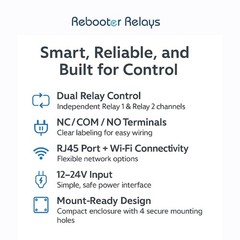 Keep Connect Rebooter Relays – 2-Channel WiFi & RJ45 Relay Board, Remote Device
