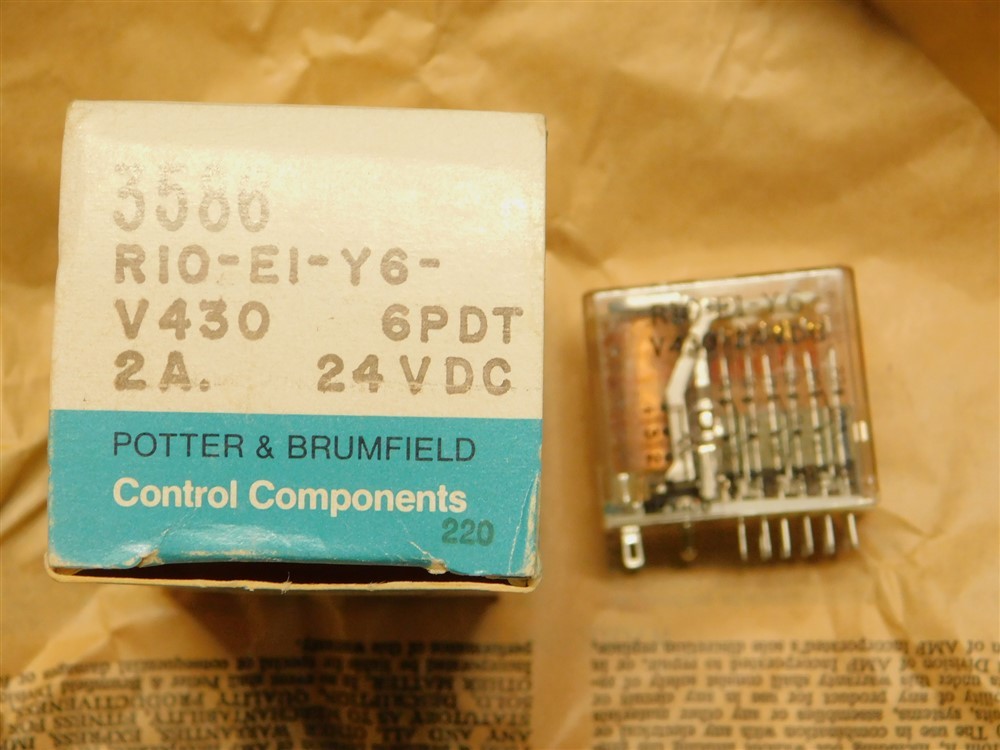Potter & Brumfield R10-E1-Y6-V430 24VDC 6PDT-CO General Purpose Signal Relay NEW
