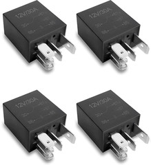 4 Pack 30A Multi-Purpose Automotive Starter Relay, 5 Pin 12V Black Heavy Duty St