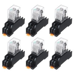 6 Set DC12V Electromagnetic Power Relay 8-Pin AC/DC DPDT 2NO+2NC Relay Coil w…