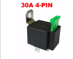 12V DC 30A 4-PIN RELAY W/FUSE + 2/14AWG + 2/16AWG HEAVY DUTY 6″ HARNESS