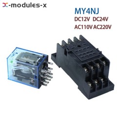 MY4NJ 12V/24V/110V/220V Coil Power Relay DIN Rail Mounted 14Pin + Base PYF14A US